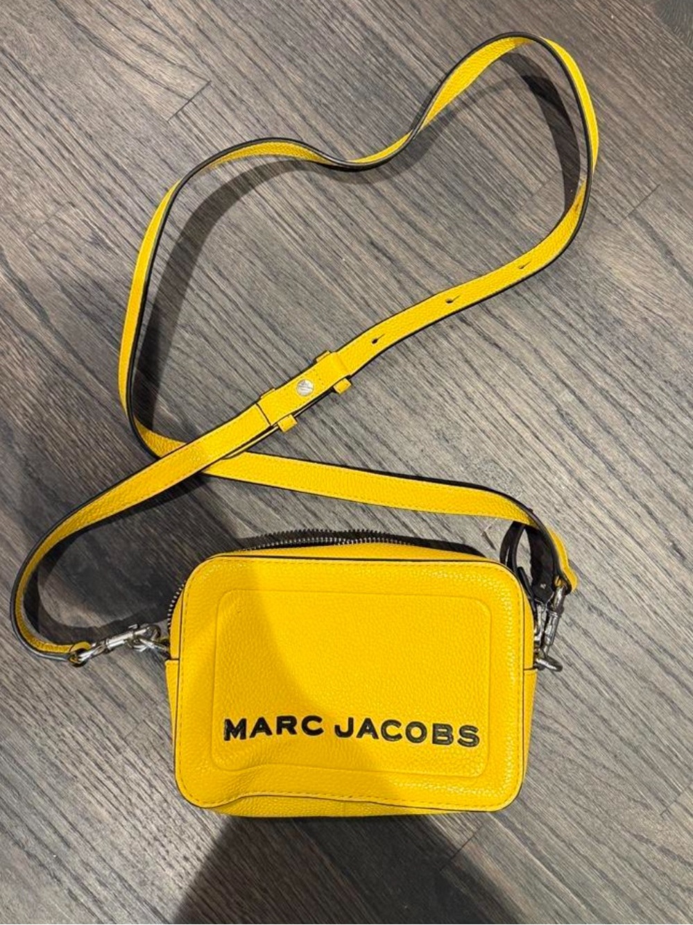 Marc Jacobs Bright Yellow Pebbled Leather Crossbody Camera Bag